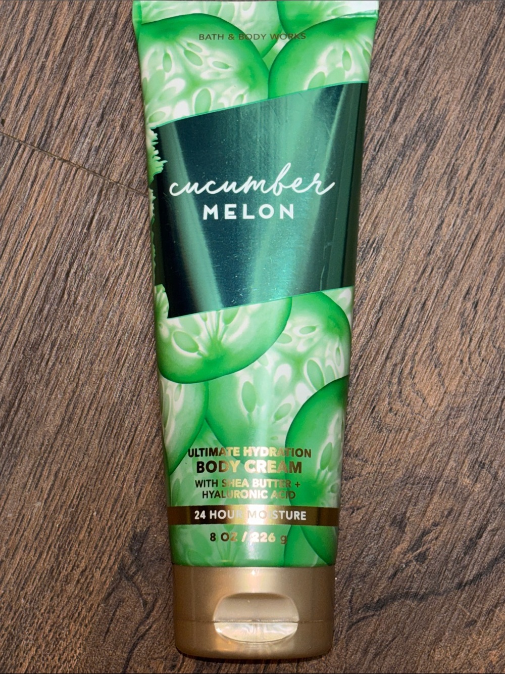 Bath & Body Works Cucumber Melon Body Cream - Green with Gold Cap